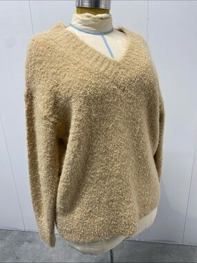 Aerie Teddy Boucle Oversized Sweater Soft & Cozy Cream Medium